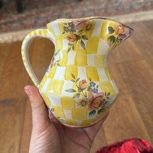Mackenzie Childs Lemon Curd Honeymoon Pitcher (Small) *Needs repair